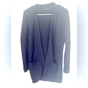 Abercrombie and Fitch Navy Knit Open Sweater, Long, Front Scoop Pockets Medium